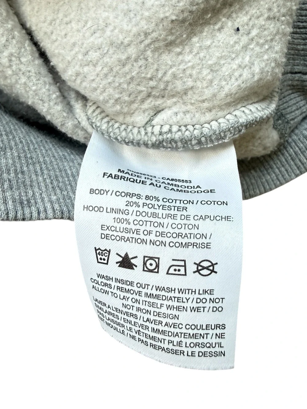 Nike Sportswear Club Fleece Hoodie Gray Cream Colorblock Pullover Youth Medium